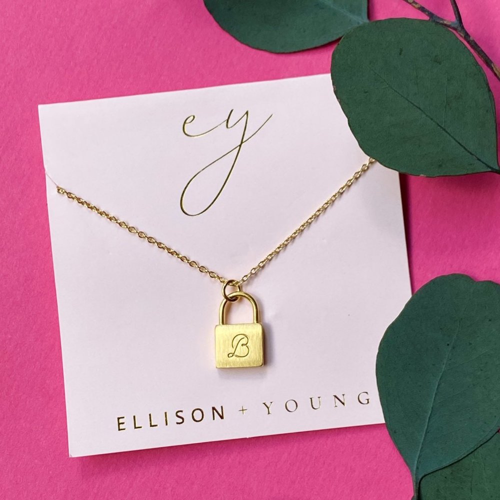 Scripted Notes Locket Initial Necklace - Picture 4 of 16